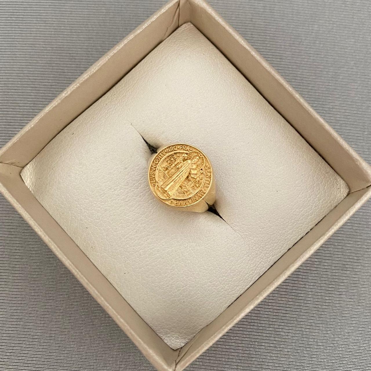 Anillo san benito (POR FABRICACION) Oro amarillo 18k / Talla 9 / 10 Gr